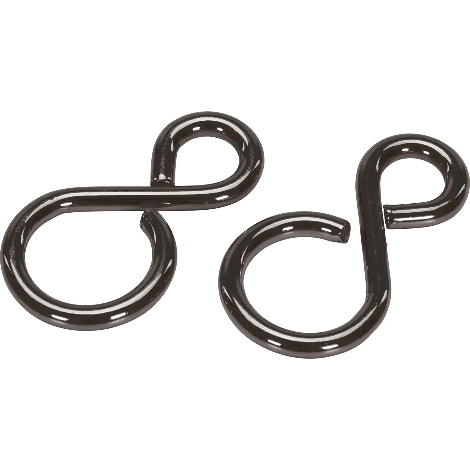 LUX-TOOLS S-hák, černý, eloxovaný, 2 ks, 38 x 20 x pr. 5 mm