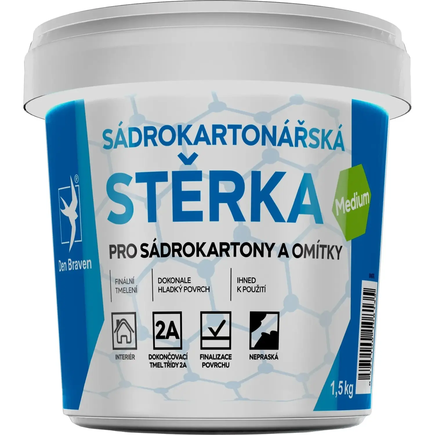 Den Braven Sádrokartonářská stěrka bílá Typ: kbelík, Barva: bílá, v balení: