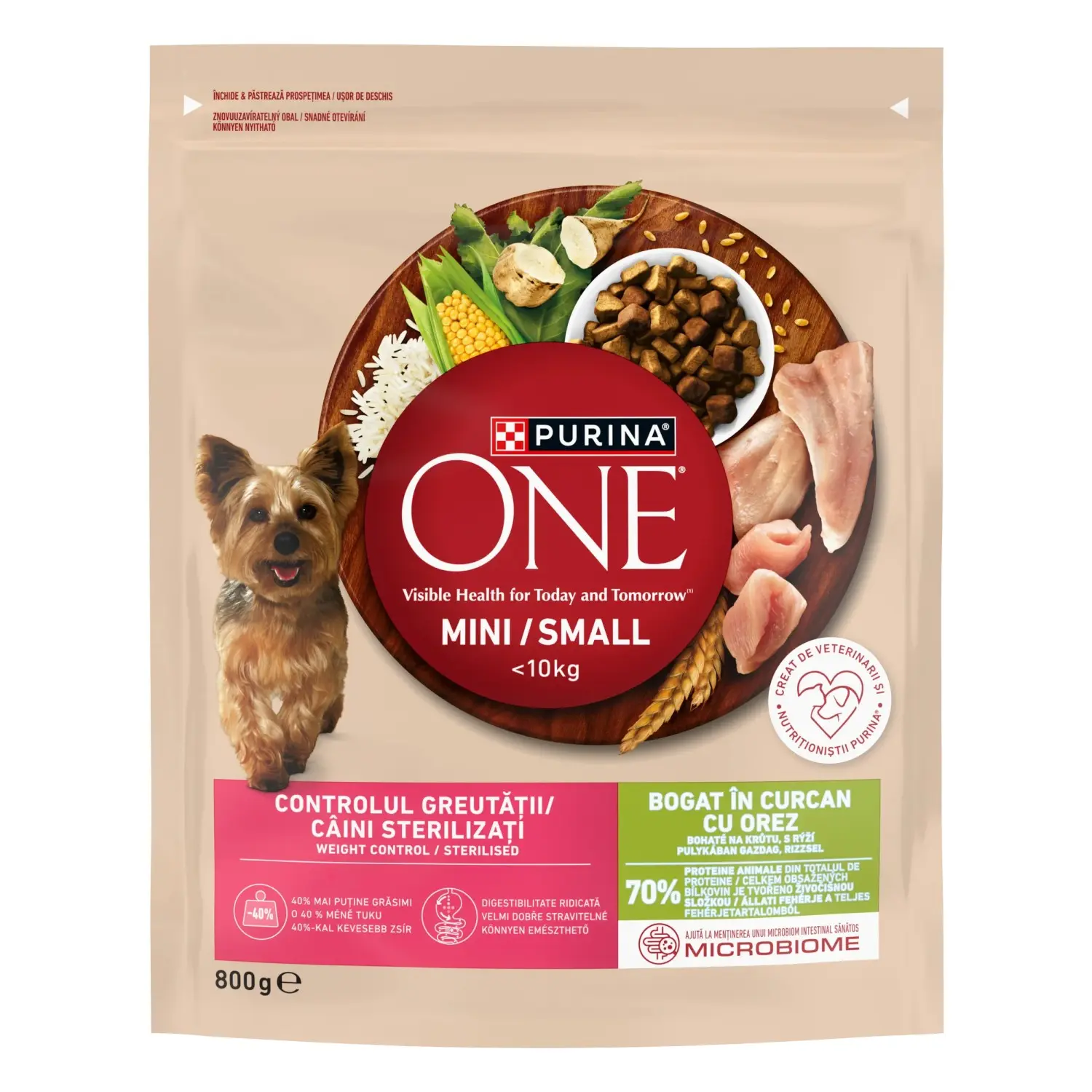 Purina One mini granule weight control dog s krůtou 800g