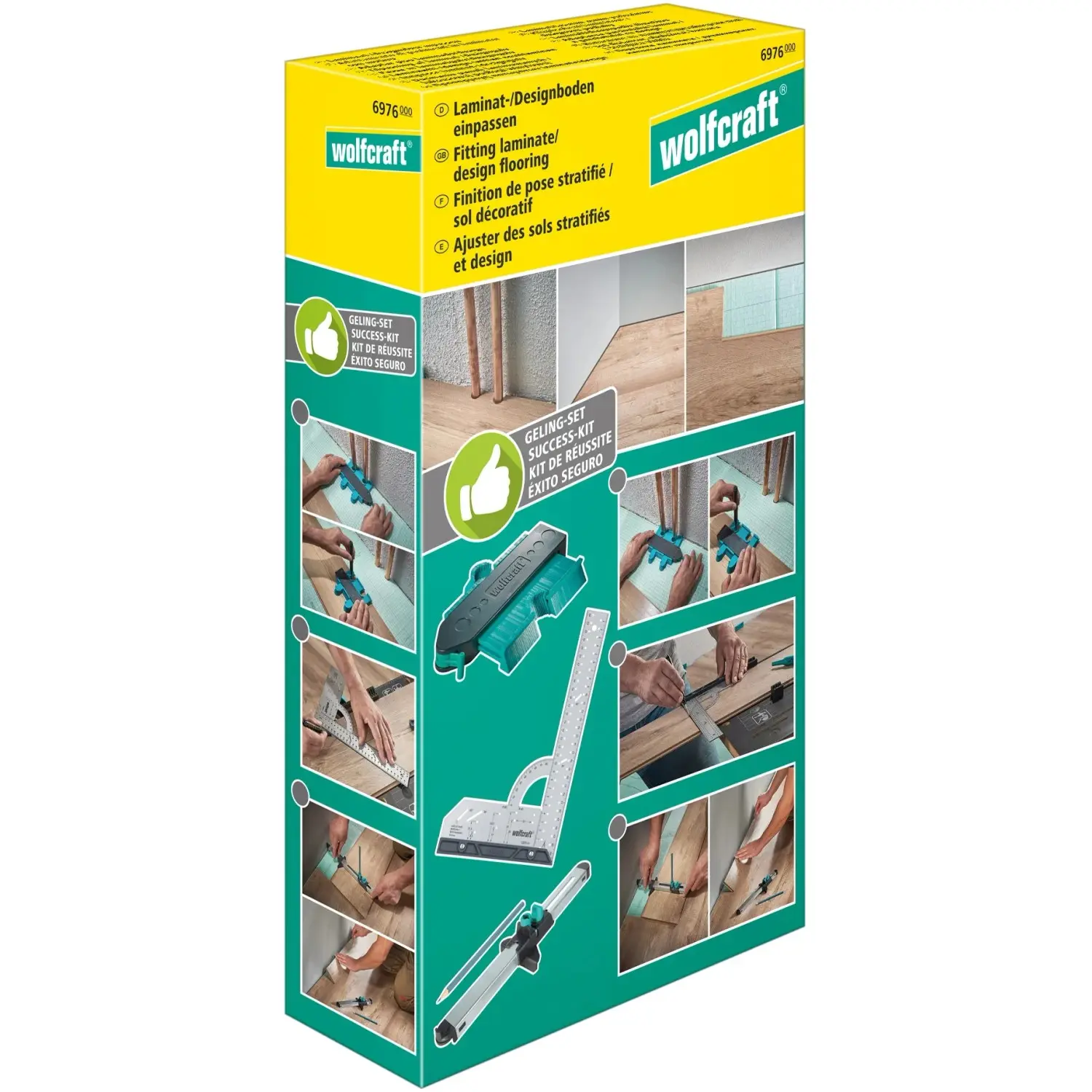 WOLFCRAFT - sada pro přesnou montáž – úhelník, obrys.šablona,… 6976000