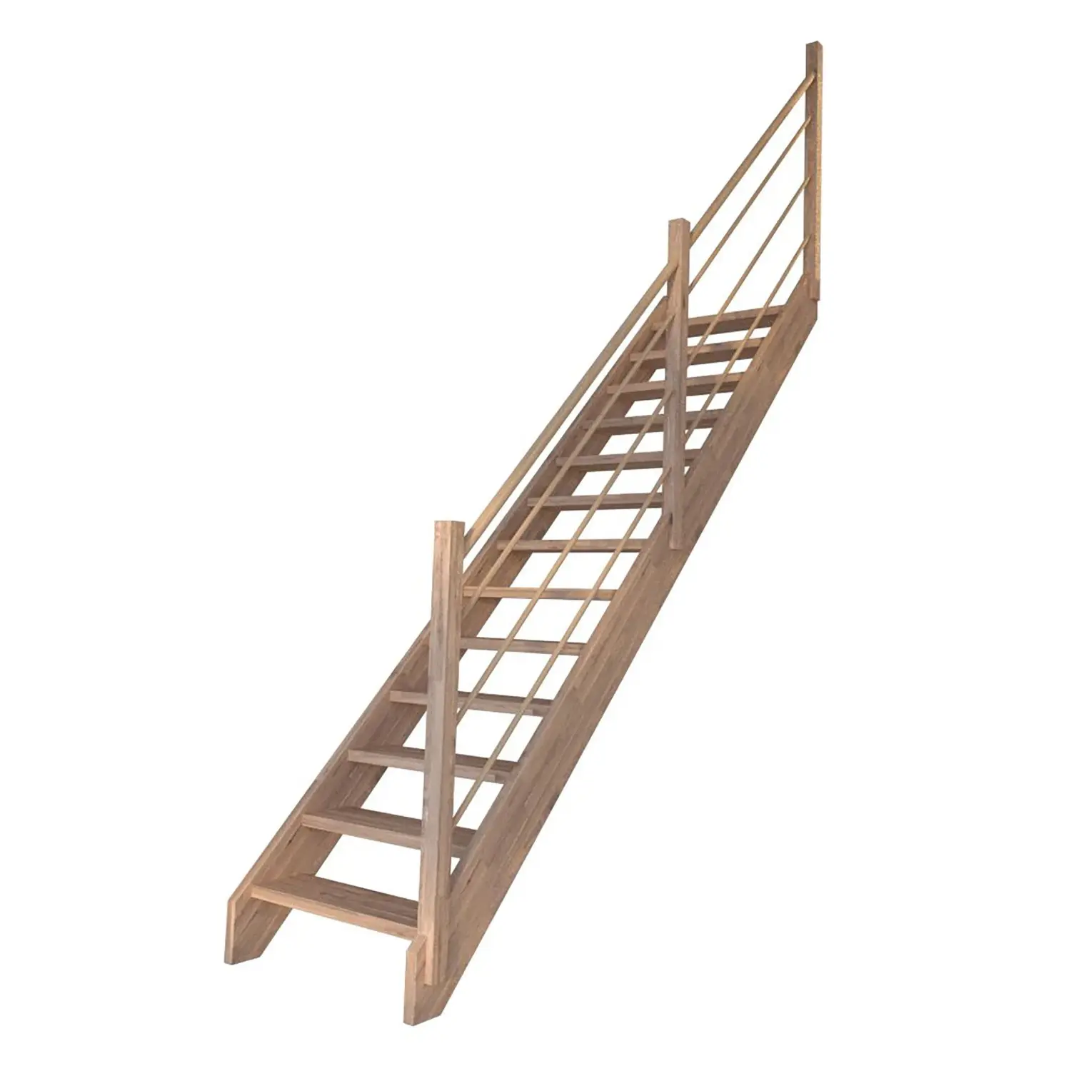 StarWood Schody Mykonos Pro dubové rovné 80cm otevřené dřev. design. zábradlí P