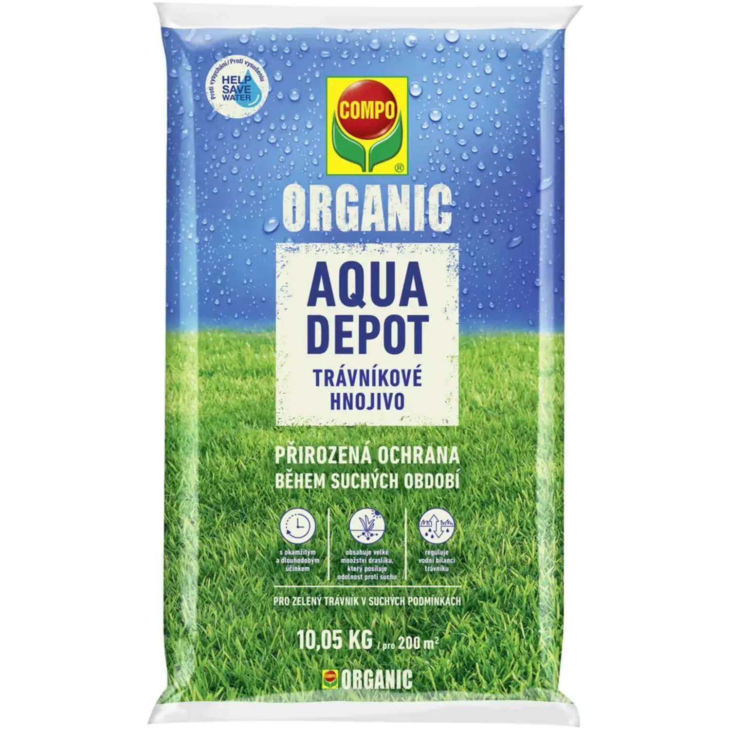 COMPO ORGANIC AQUA-DEPOT Trávníkové hnojivo, 10,05 kg