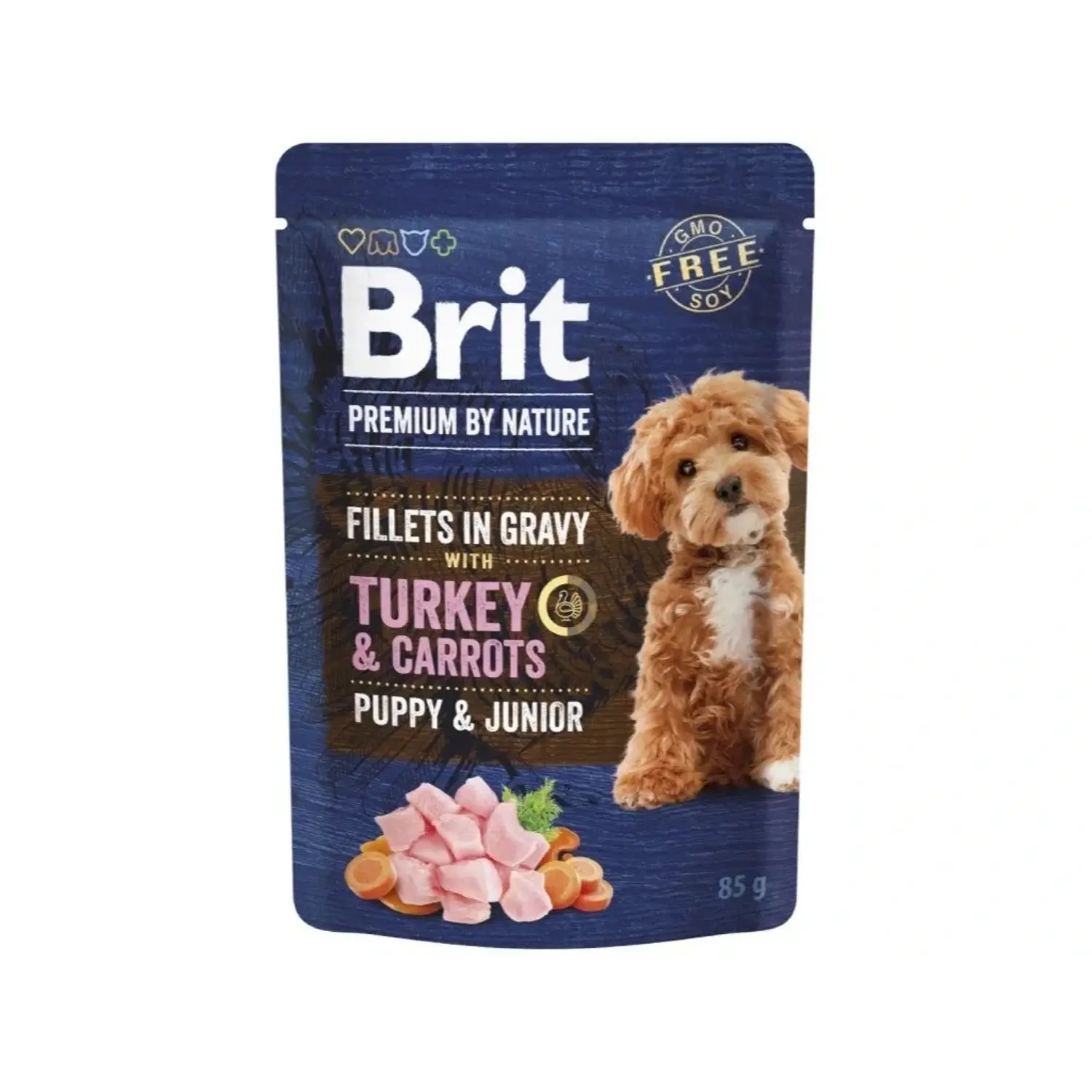 Brit Premium by Nature Dog Puppy & Junior Fillets in Gravy with Turkey & Carrots 85 g