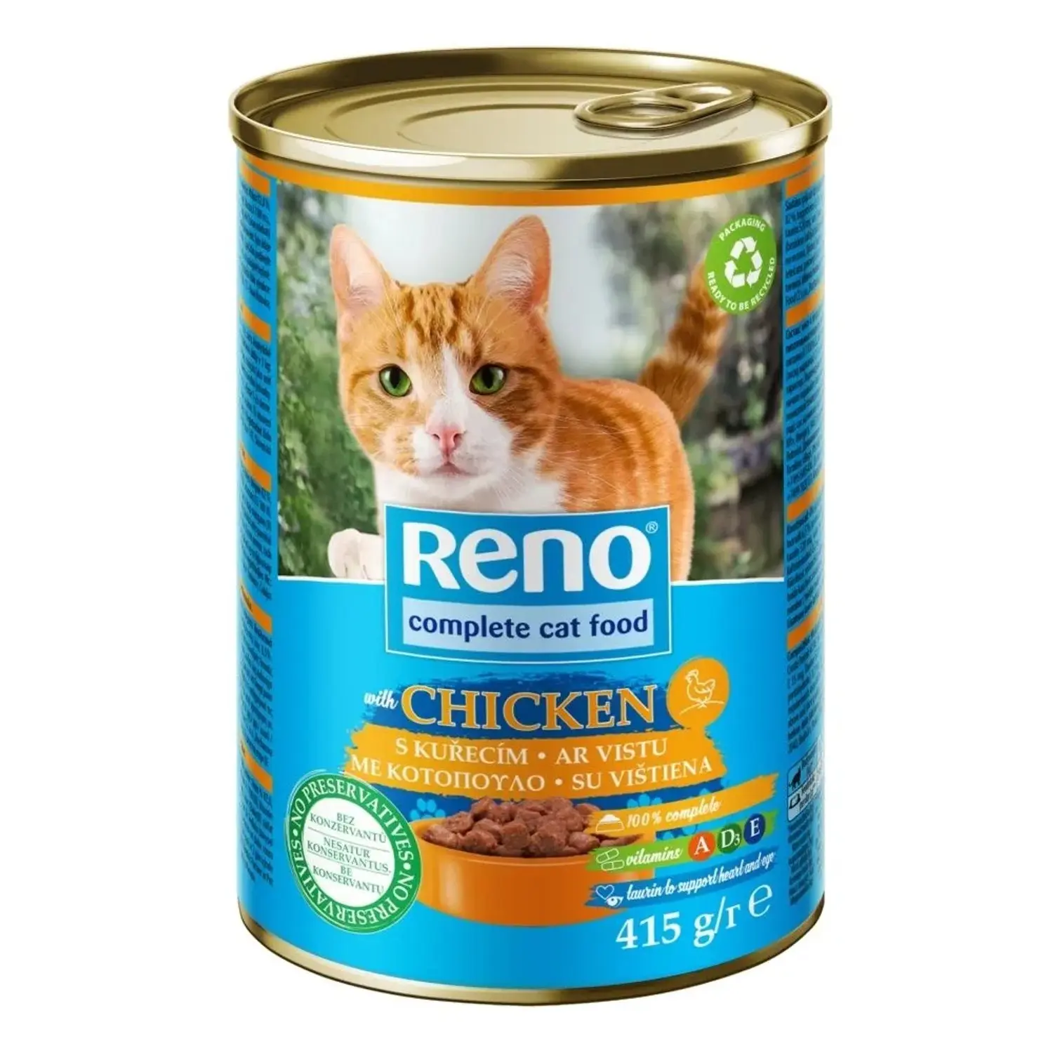 Reno Konzerva pro kočky kuřecí kousky v omáčce, 415 g