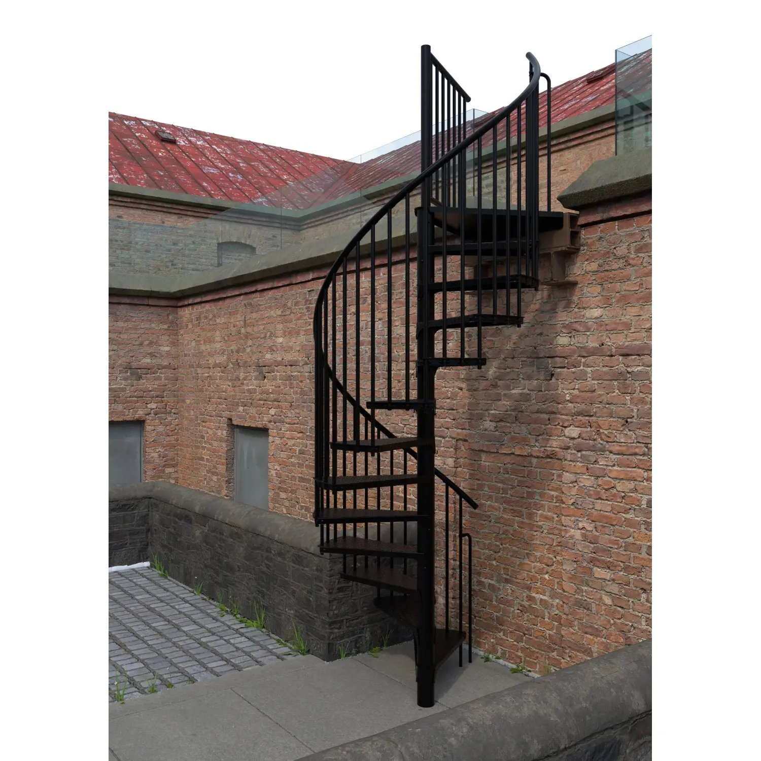 Minka STAIRS Venkovní točité schodiště Rondo Zink Color černé pr. 120 cm