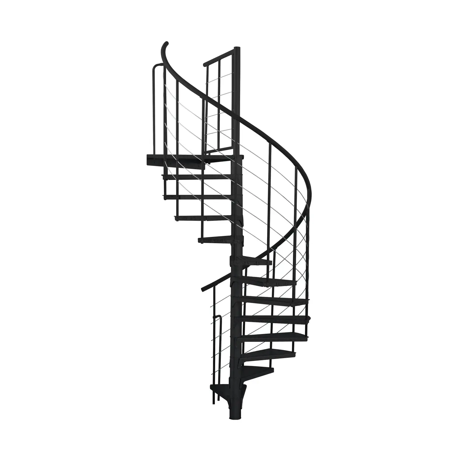 Minka STAIRS Venkovní točité schodiště Rondo Spino Zink Color černé pr. 160 cm