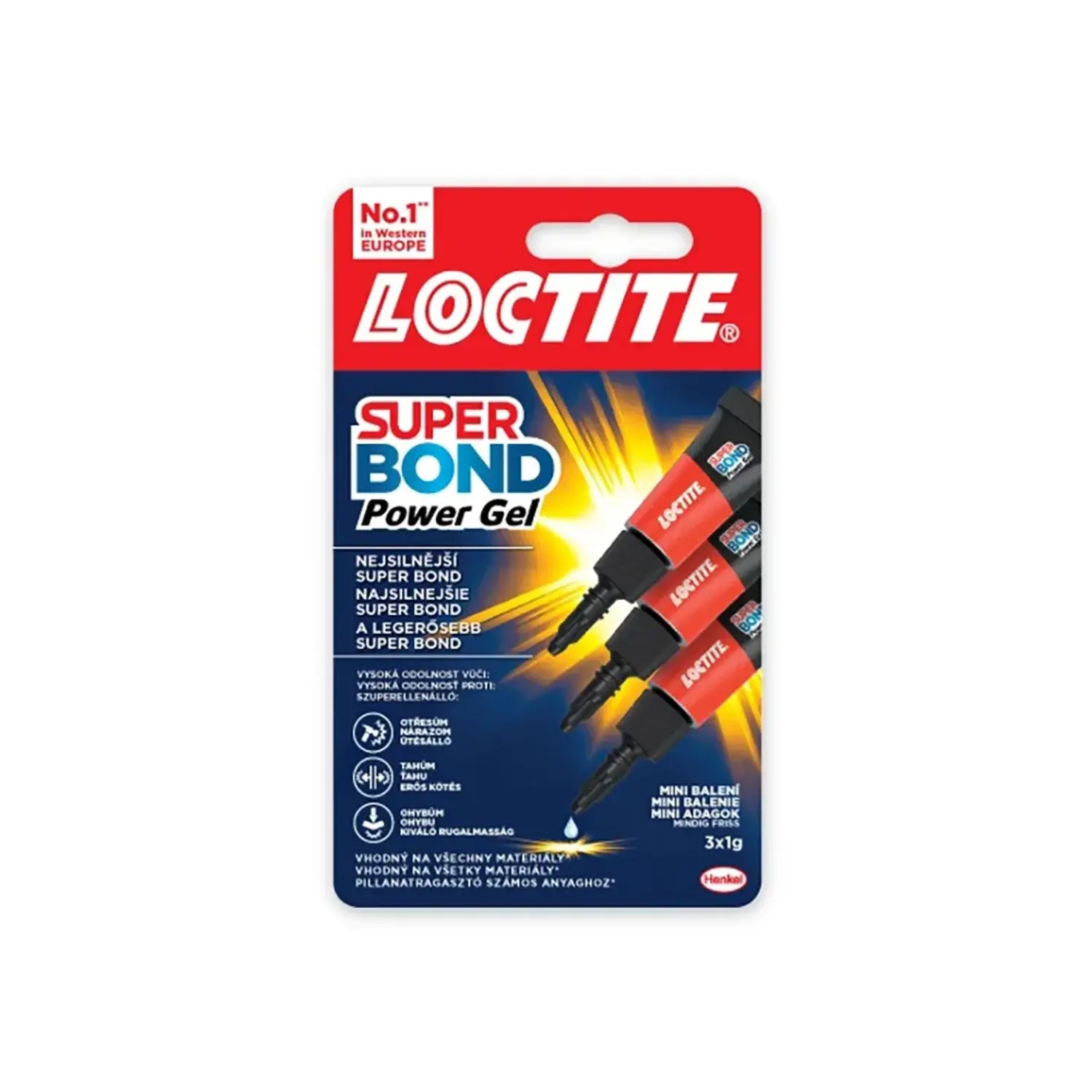 Henkel Loctite - Super Bond Power Gel Mini Trio, 3 x 1 g