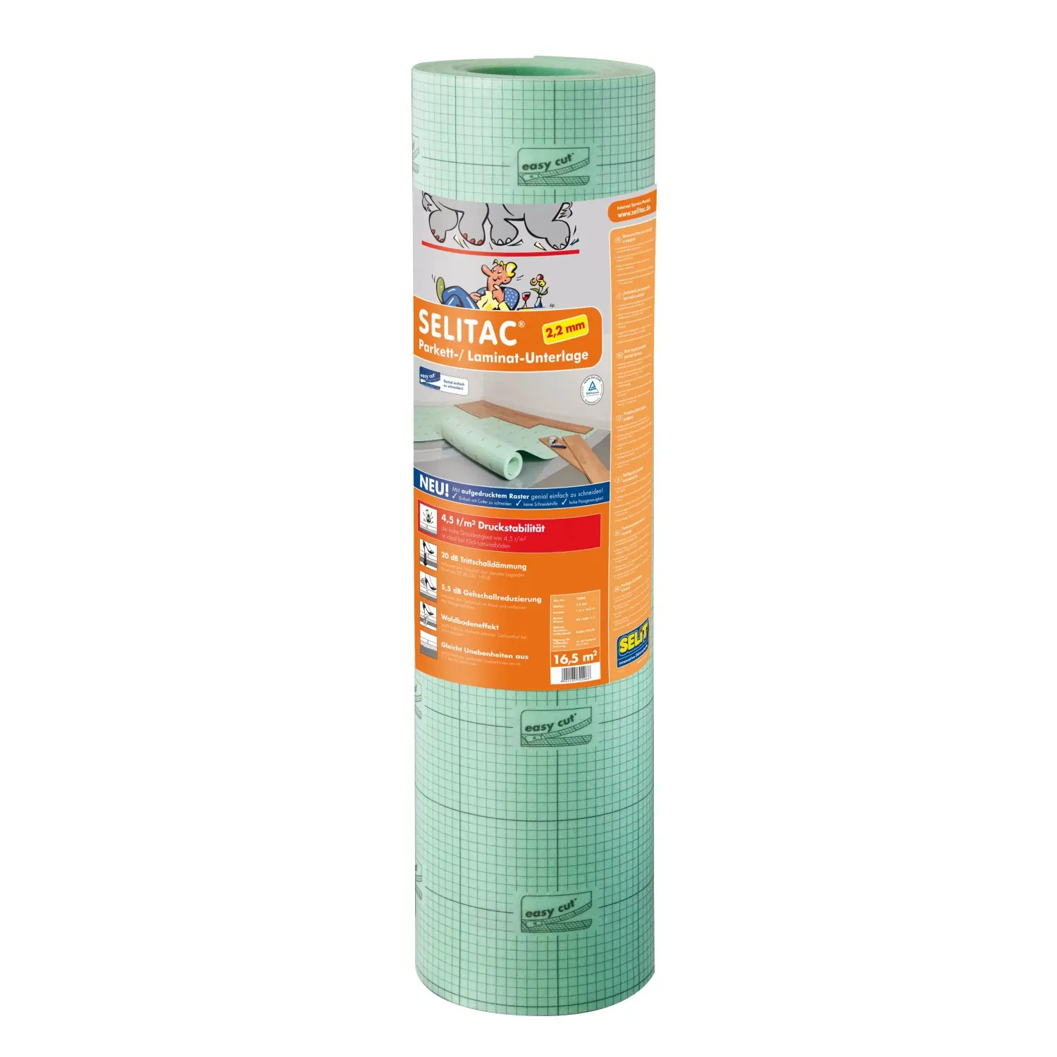 SELIT Podložka pod laminátové/dřevěné podlahy SELITAC Basic 1x16,5 m, tl. 2,2 mm