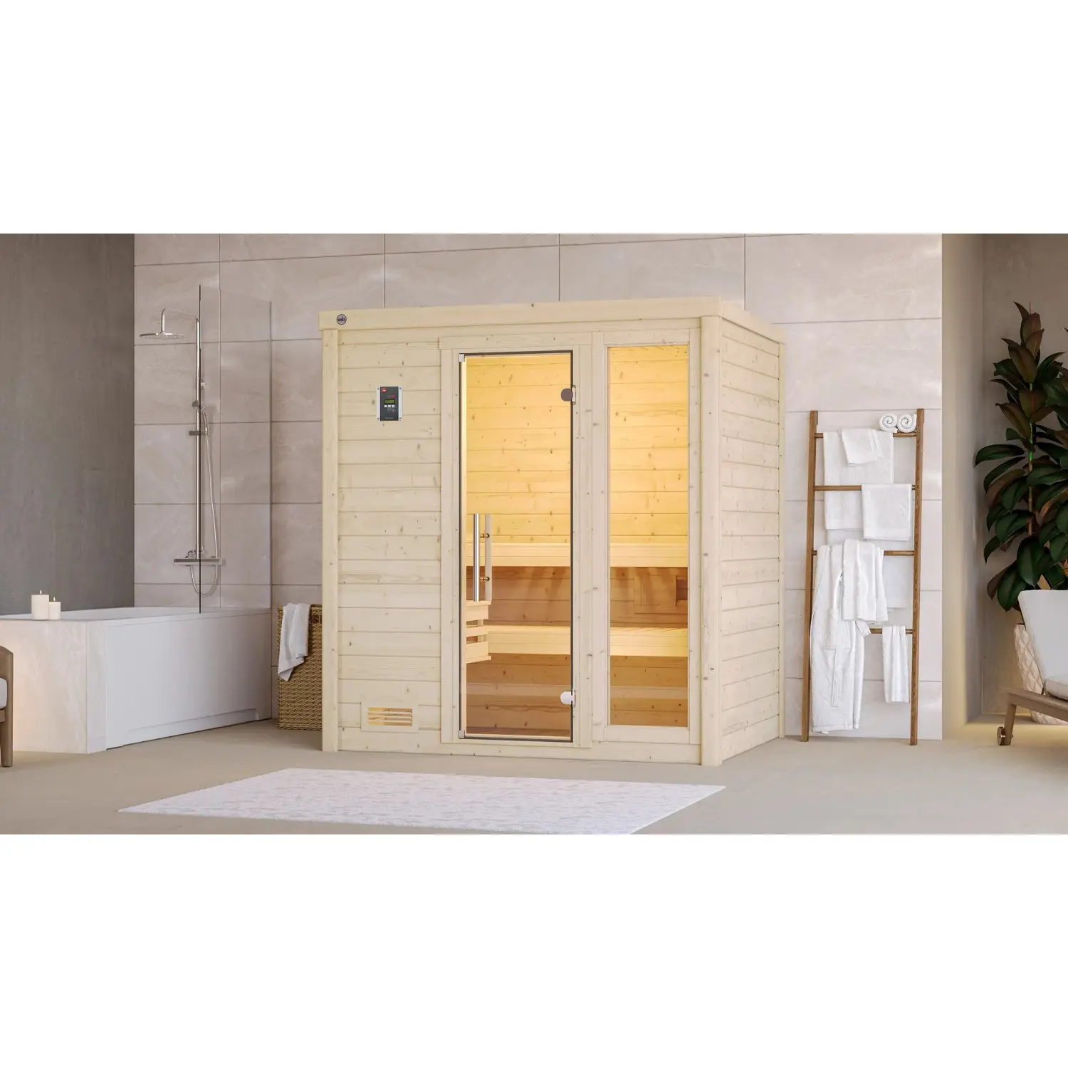 Weka Sauna z masivního dřeva Bergen 1 GTF bez kamen přírodní 198 x 148 cm