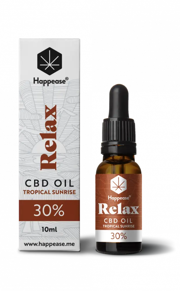 Happease Relax CBD Olej Tropical Sunrise, 30 % CBD, 3000 mg, 10 ml
