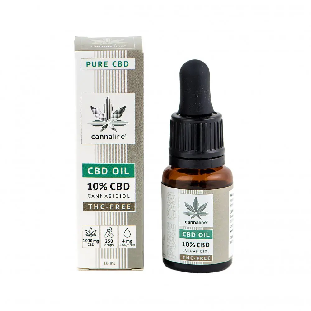 CANNALINE CBD Konopný olej BEZ THC 10%, 1000 mg, 10 ml
