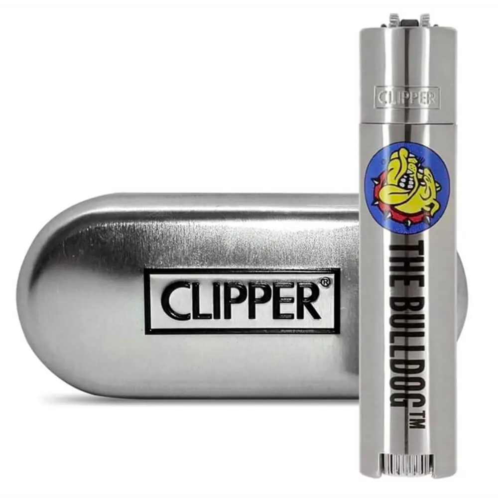 The Bulldog Clipper Stříbrný Kovový Zapalovač + dárková krabička