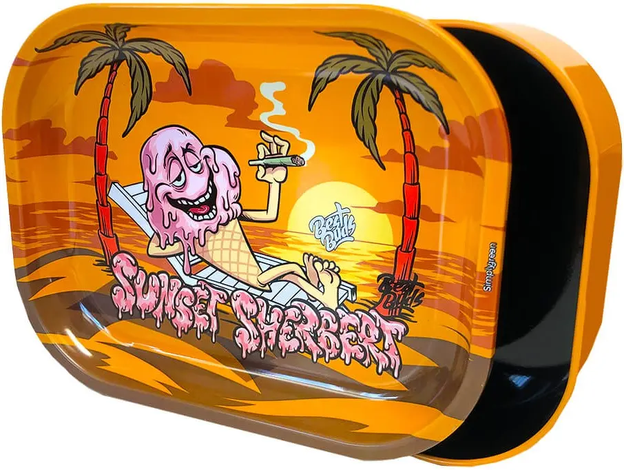 Best Buds Tenký rolovací tácek s úložným prostorem, Sunset Sherbet