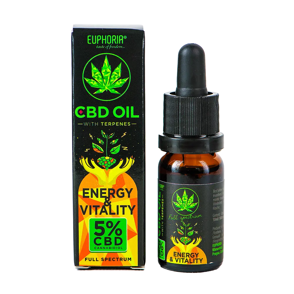 Euphoria CBD olej 5% s terpeny, 10 ml, 500 mg - Energy & Vitality