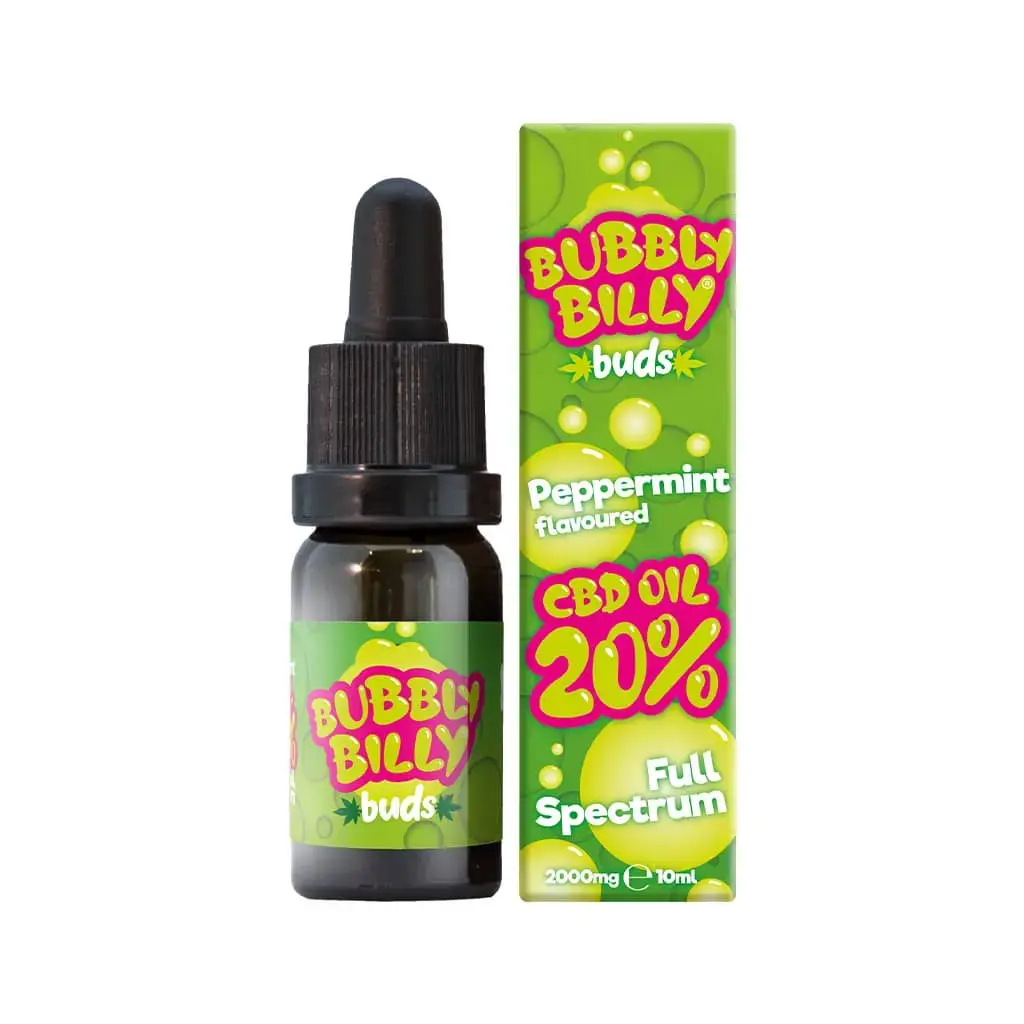 Bubbly Billy Buds CBD olej Máta, 20 % CBD, 2000 mg, 10 ml