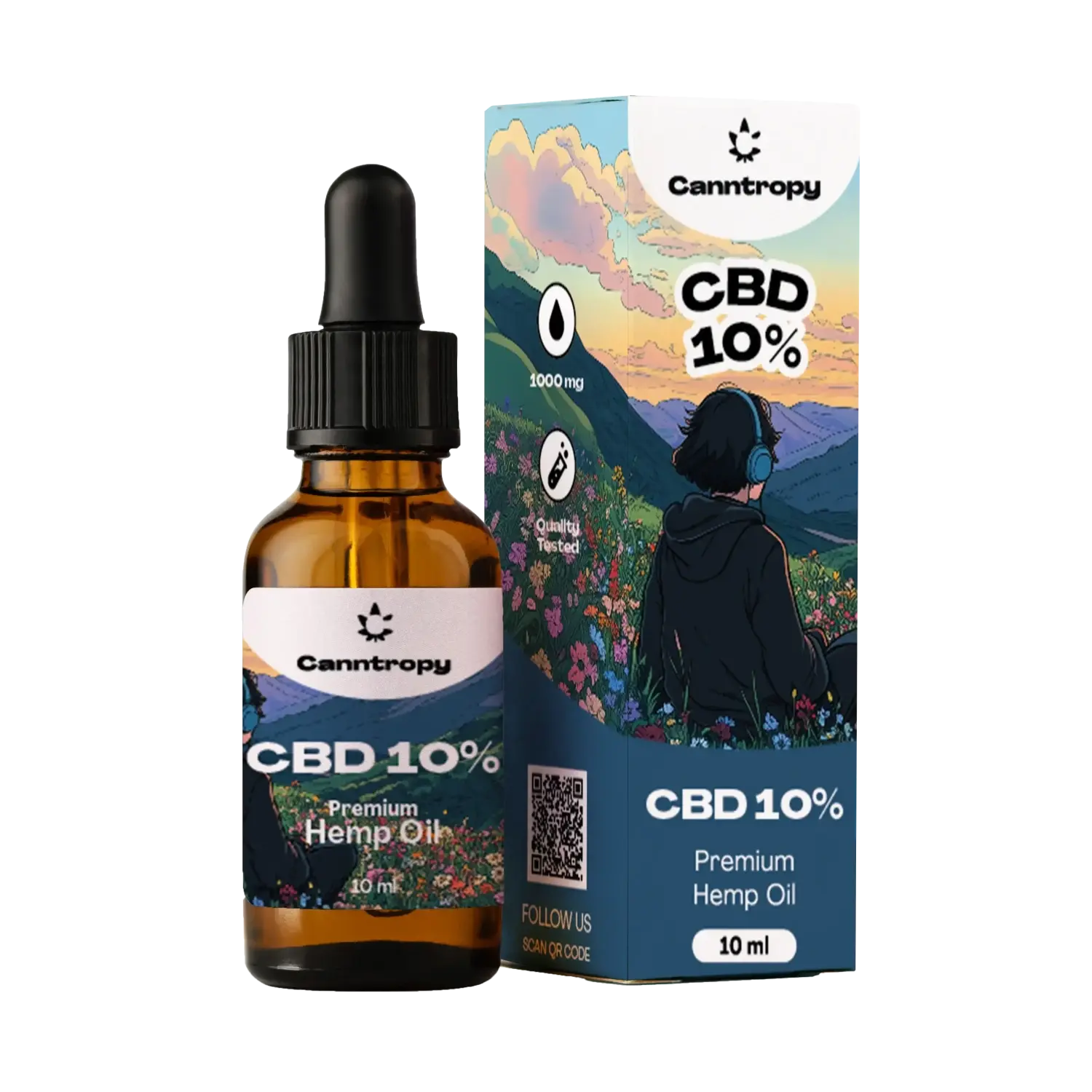 Canntropy CBD Hemp Oil, 10%, 1000mg, 10ml