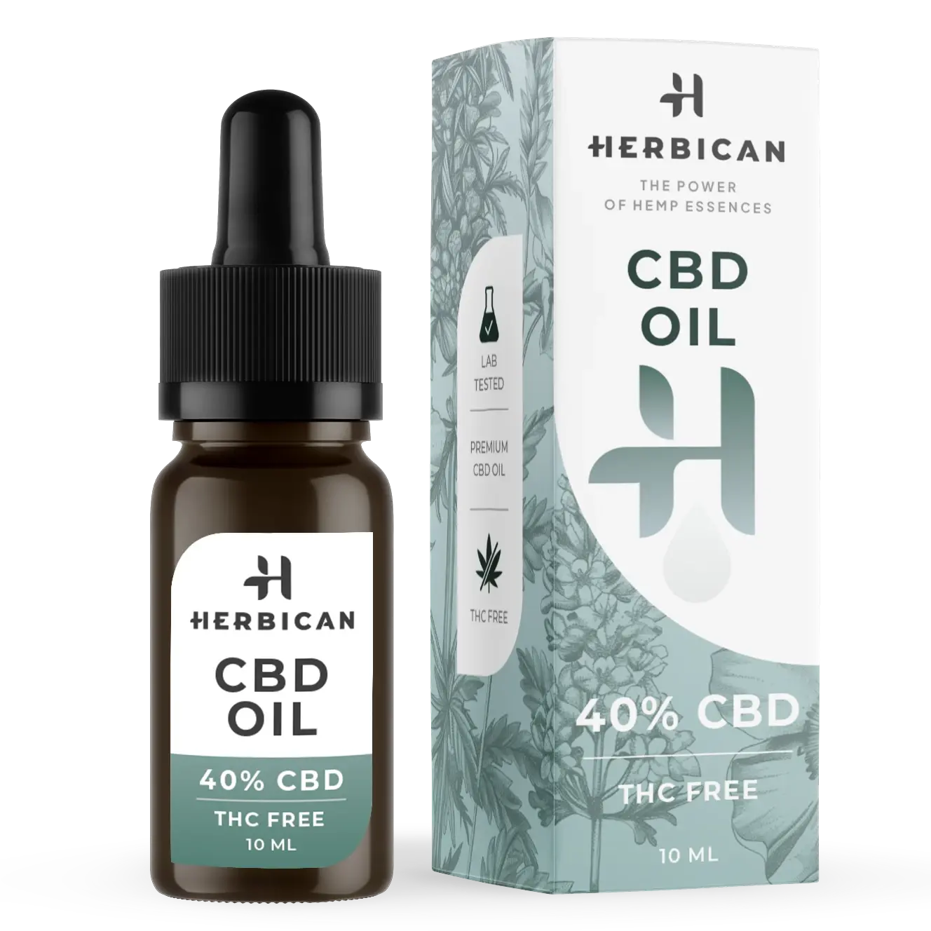 Herbican CBD olej bez THC, 40%, 10 ml