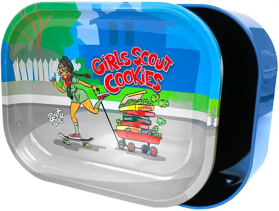 Best Buds Tenký rolovací tácek s úložným prostorem, Girl Scout Cookies