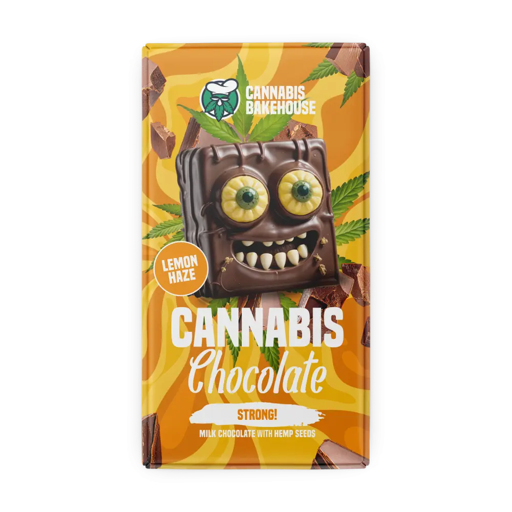 Cannabis Bakehouse Mléčná čokoláda s konopnými semínky, Lemon Haze, 1 ks, 100 g