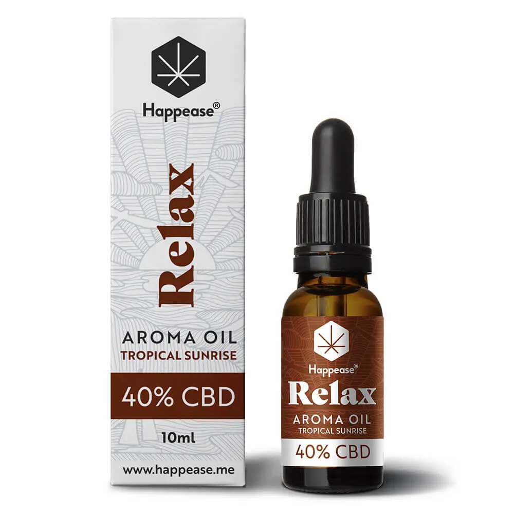 Happease Relax CBD Olej Tropical Sunrise, 40 % CBD, 4000 mg, 10 ml