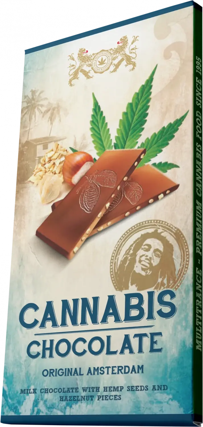 Bob Marley Mléčná čokoláda s konopím a lískovými oříšky - 15 kusů v boxu, 1200 g