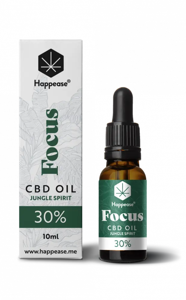 Happease Focus CBD Olej Jungle Spirit, 30 % CBD, 3000 mg, 10 ml