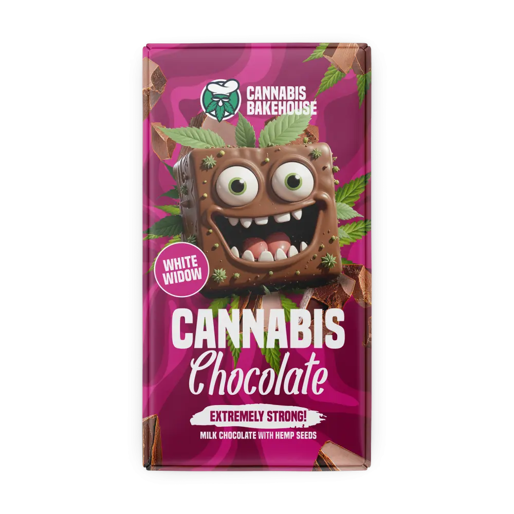 Cannabis Bakehouse Mléčná čokoláda s konopnými semínky, White Widow, 1 ks, 80 g