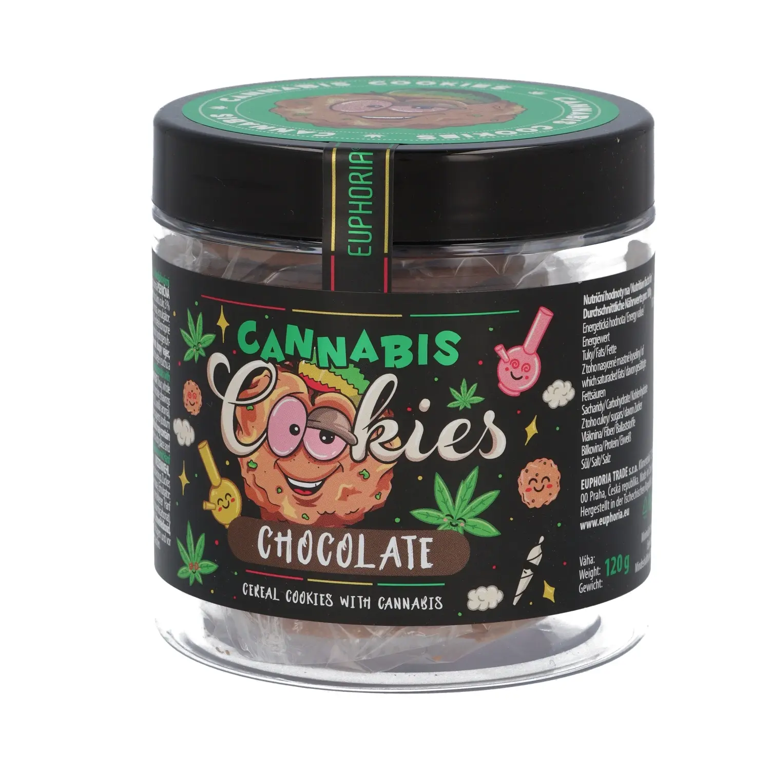 Euphoria konopné sušenky Čokoláda, 120 g