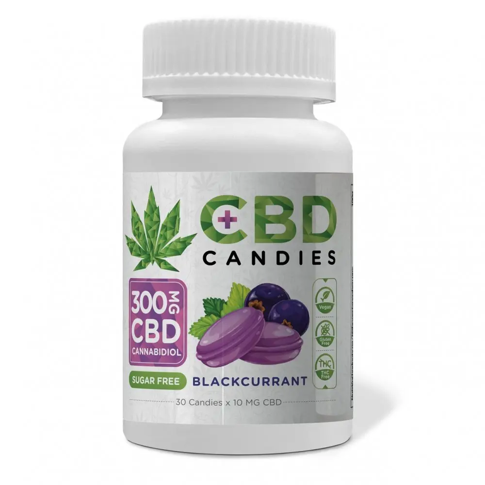 Euphoria CBD Bonbóny Černý rybíz 300 mg CBD, 30 ks x 10 mg, 120 g