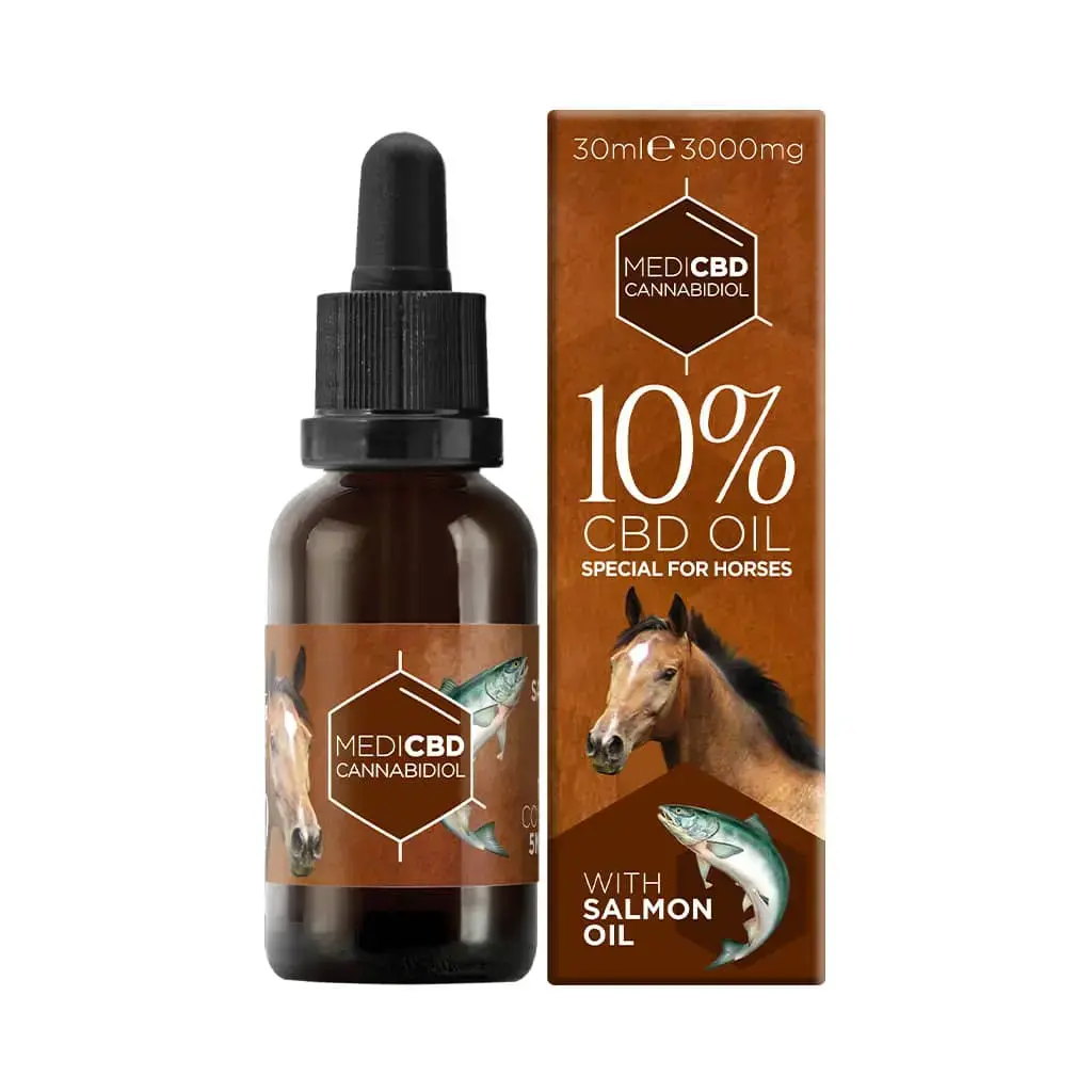 MediCBD CBD olej pro koně s lososovým olejem, 10 % CBD, 3000 mg, 30 ml