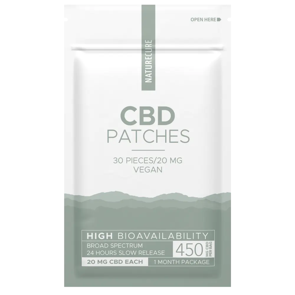 Nature Cure CBD Náplasti širokospektrální, 450 mg CBD, 30 ks x 15 mg