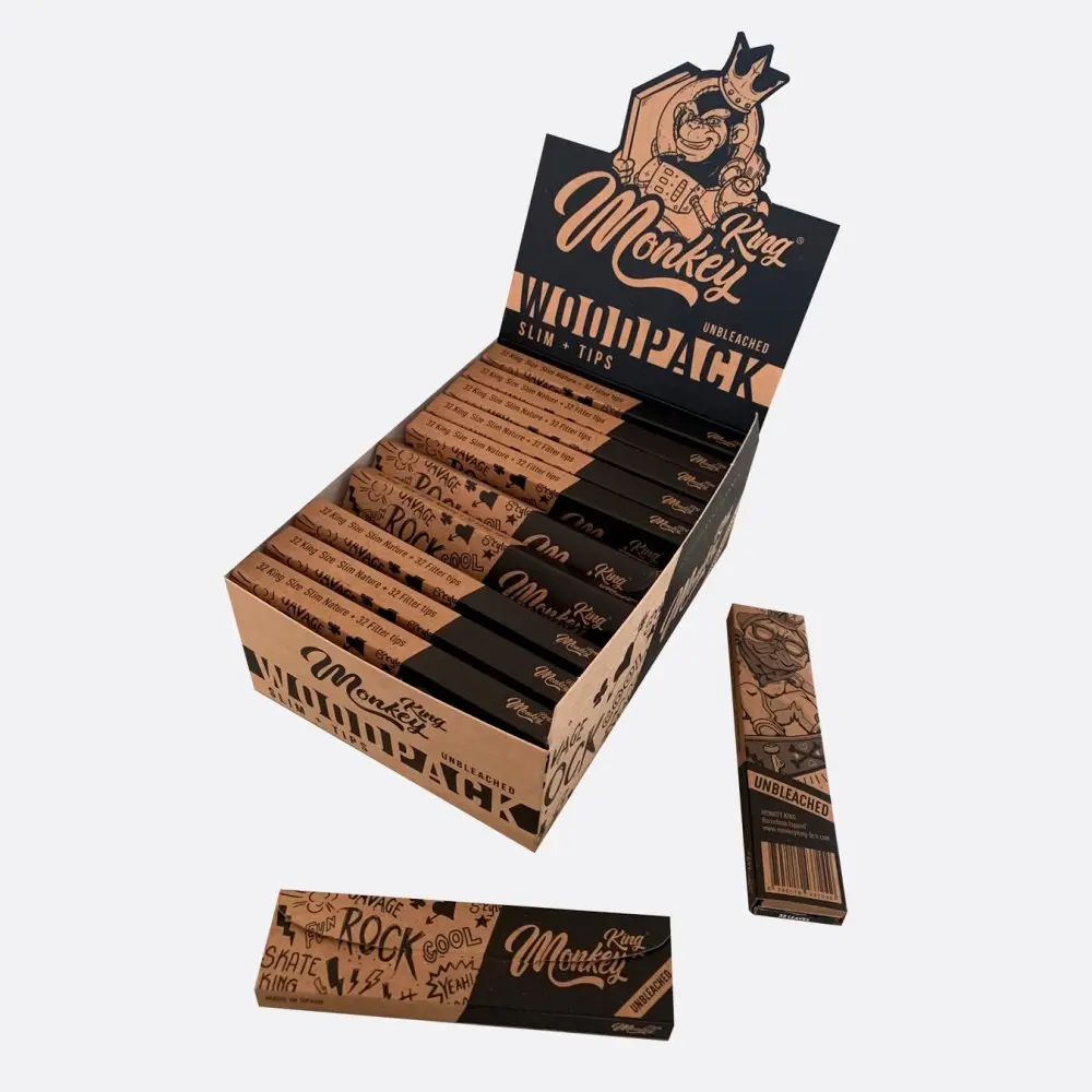 Monkey King Woodpack Nebělené papírky a filtry