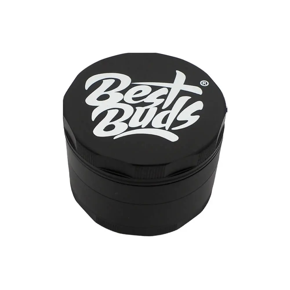Best Buds Mighty Hliníková Drtička Černá, 4 části, 60 mm