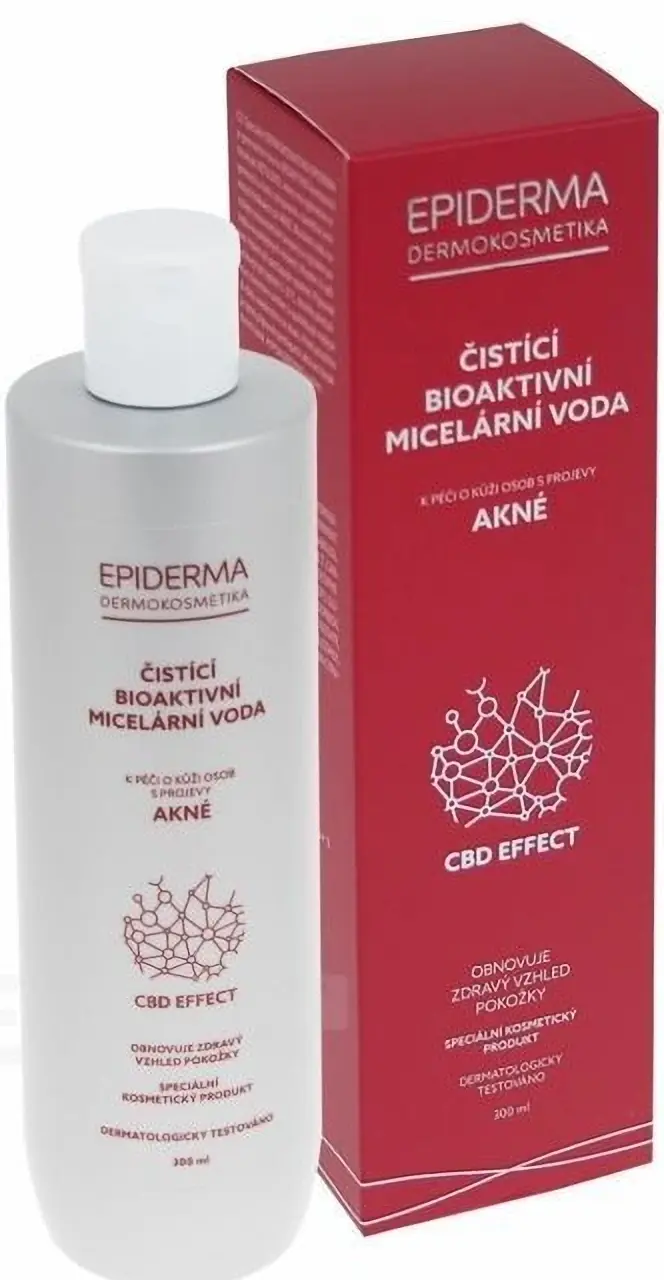 Epiderma bioaktivní CBD micelární voda na akné, 300 ml