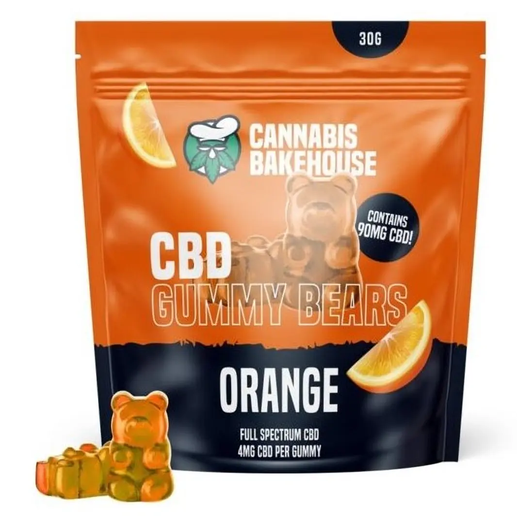 Cannabis Bakehouse CBD ovocní gumídci - Pomeranč, 22 ks x 4 mg CBD, 30 g