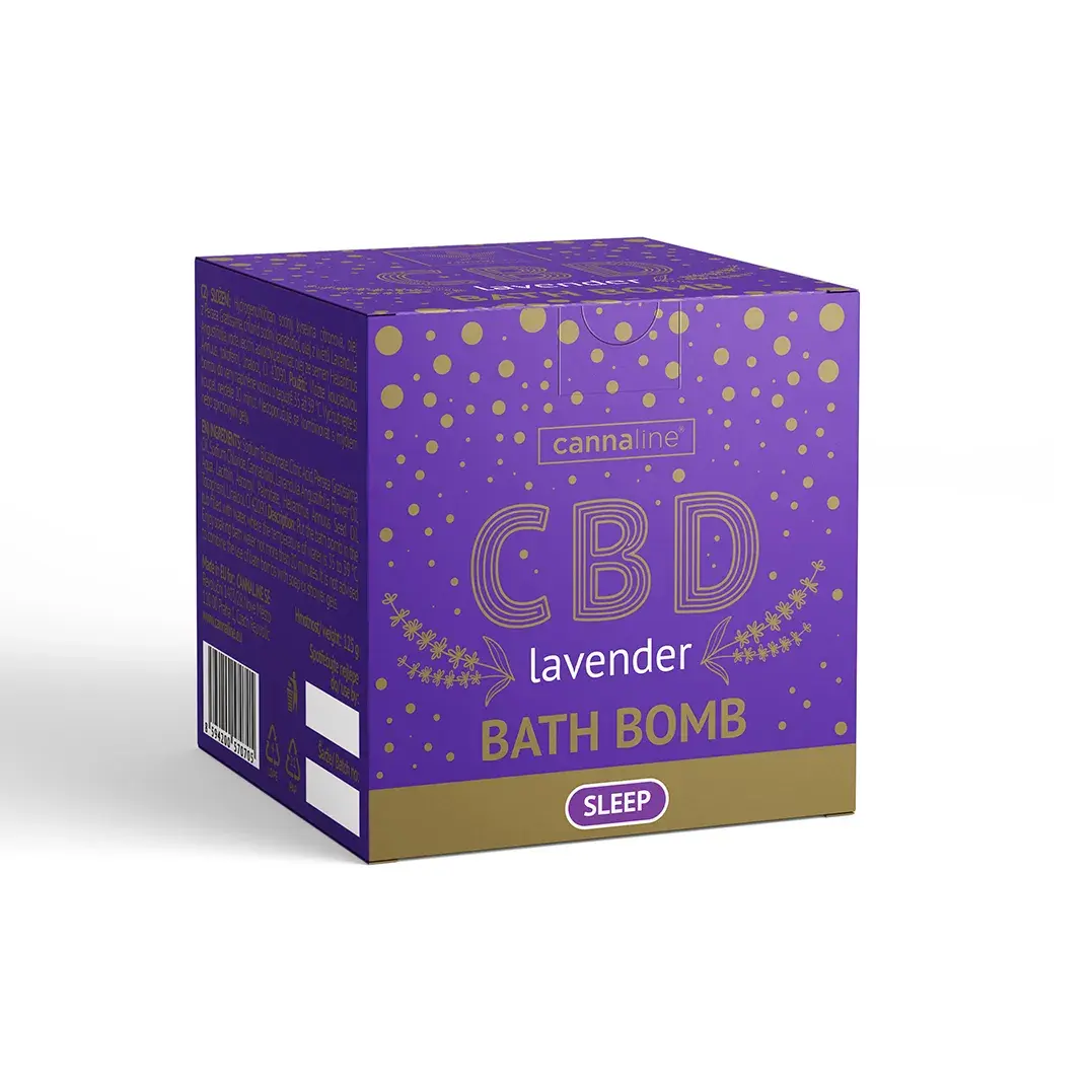 Cannaline CBD koupelová bomba na spaní s levandulí, 125 g