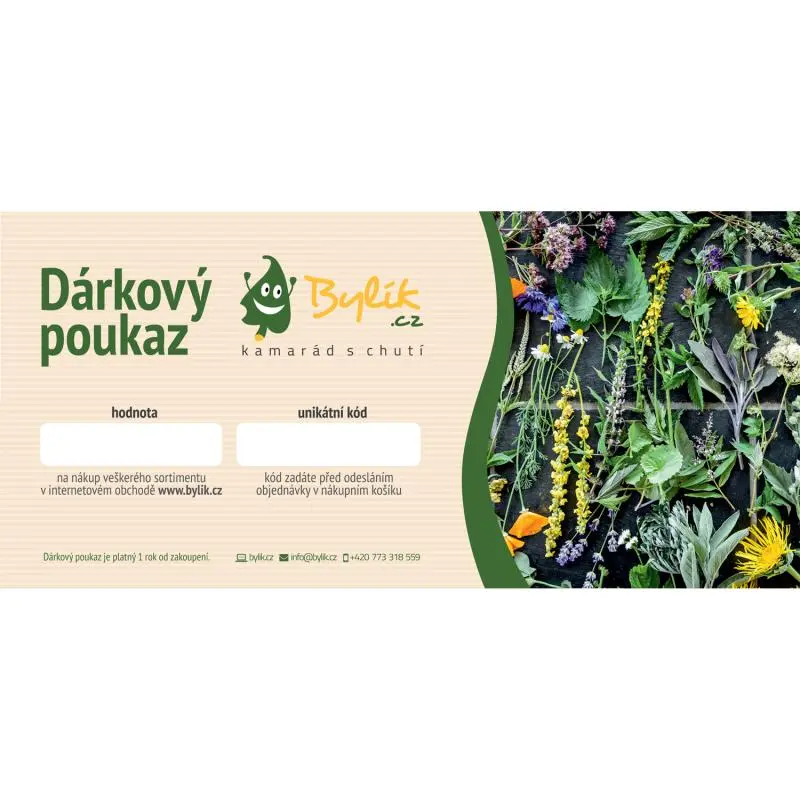 Bylík Dárkový poukaz online