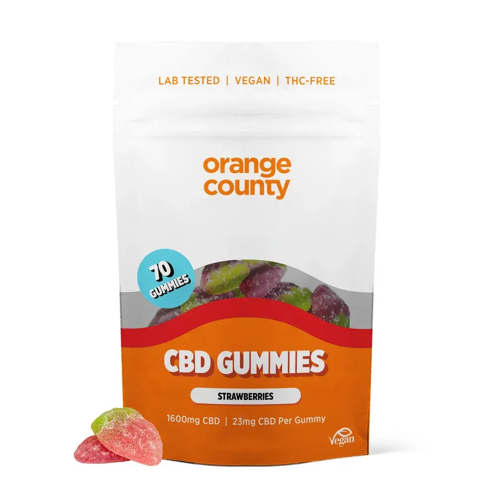 Orange County CBD Gummies Strawberries, 70 ks, 1600 mg CBD, 550 g