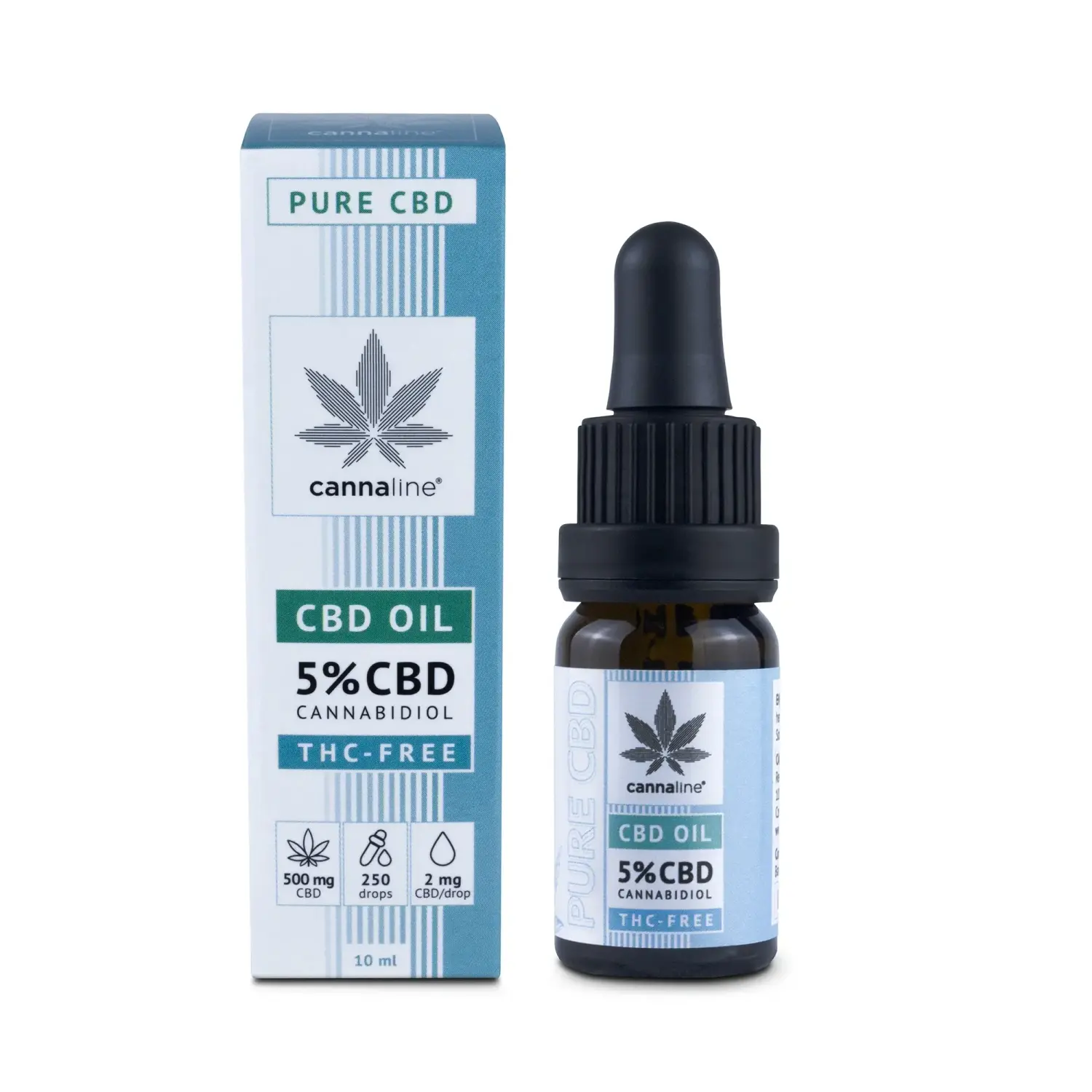 CANNALINE CBD Konopný olej BEZ THC 5%, 500 mg, 10 ml