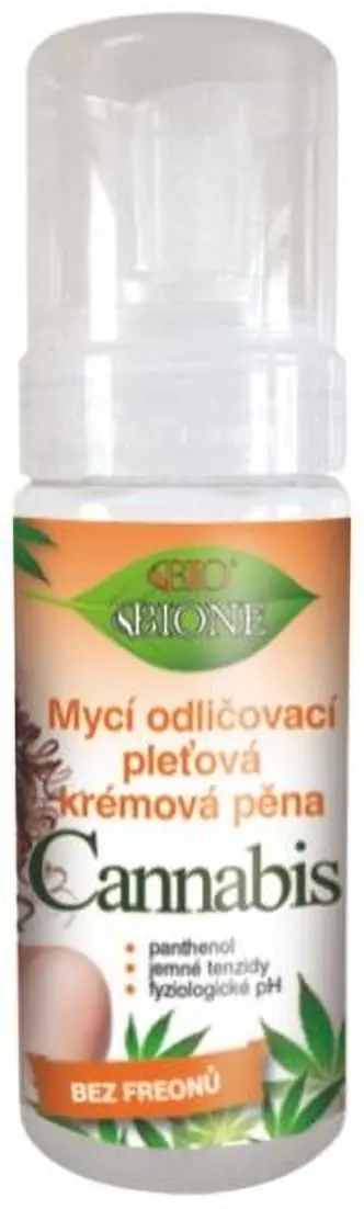 Bione Cannabis mycí odličovací krémová pěna, 150 ml