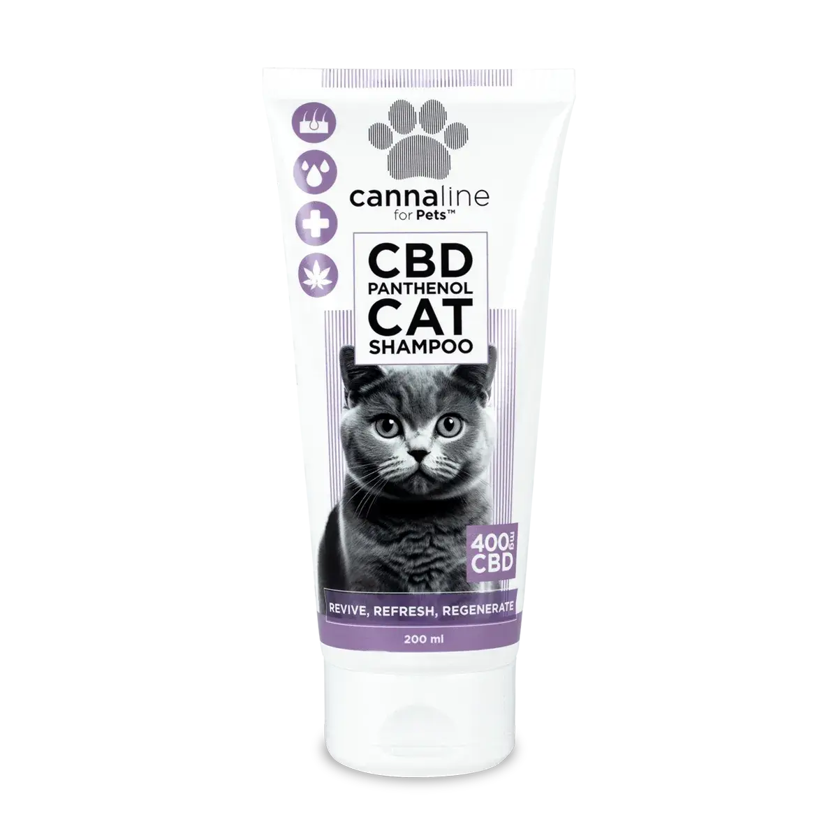 Cannaline CBD kočičí šampon s panthenolem, CBD 400 mg, 200 ml