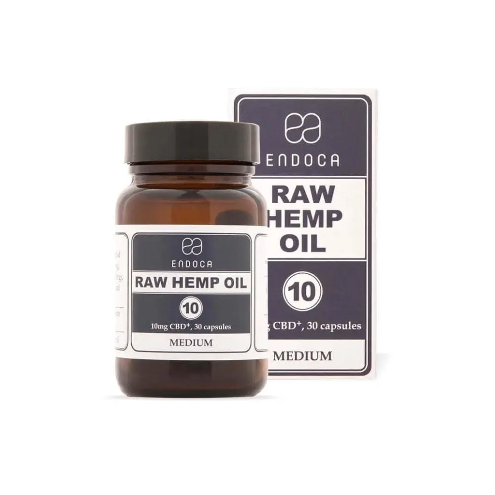 Endoca RAW Konopný Olej Kapsle 300 mg CBD + CBDa, 30 ks
