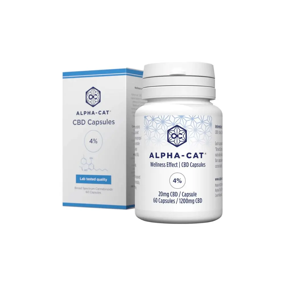 Alpha-CAT Konopné CBD kapsle 60x20mg, 1200 mg