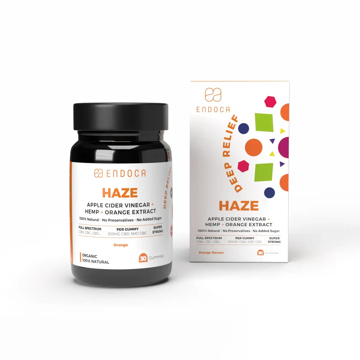 Endoca CBD Gummies Haze, 300 mg CBD, 5 mg CBG, Pomerančová příchuť, 30 ks, 60 g