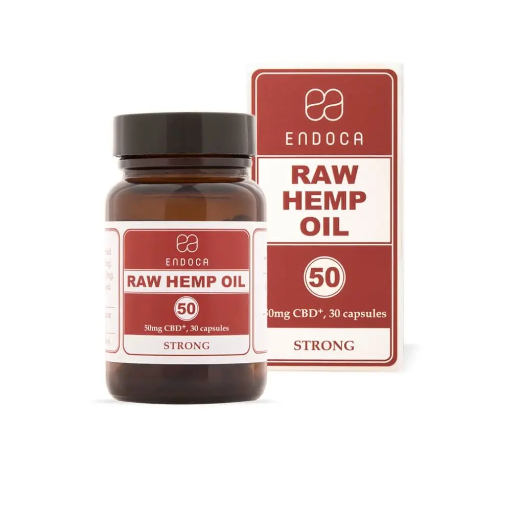 Endoca RAW Konopný Olej Kapsle 1500 mg CBD + CBDa, 30 ks