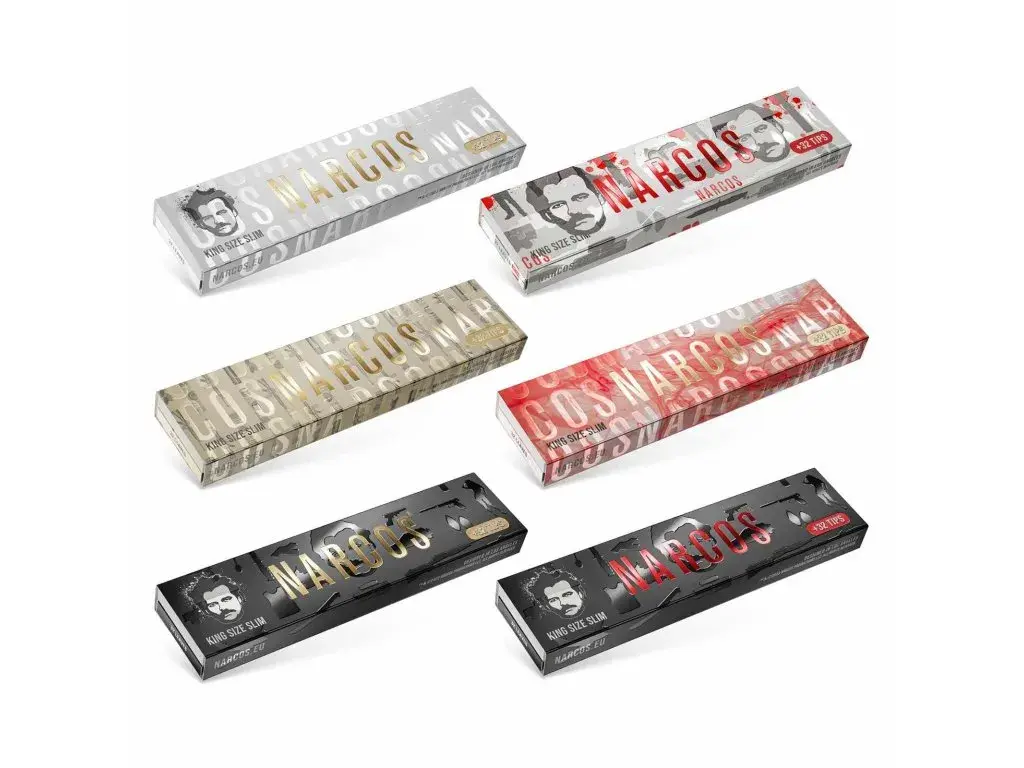 Narcos limitovaná edice King Size Slim balící papírky + tips - náhodný design