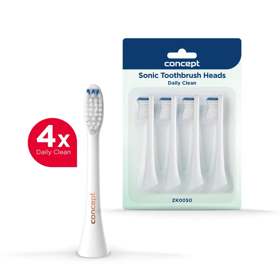 Concept Náhradní hlavice k zubním kartáčkům PERFECT SMILE ZK500x, Daily Clean, 4 ks, bílé ZK0050