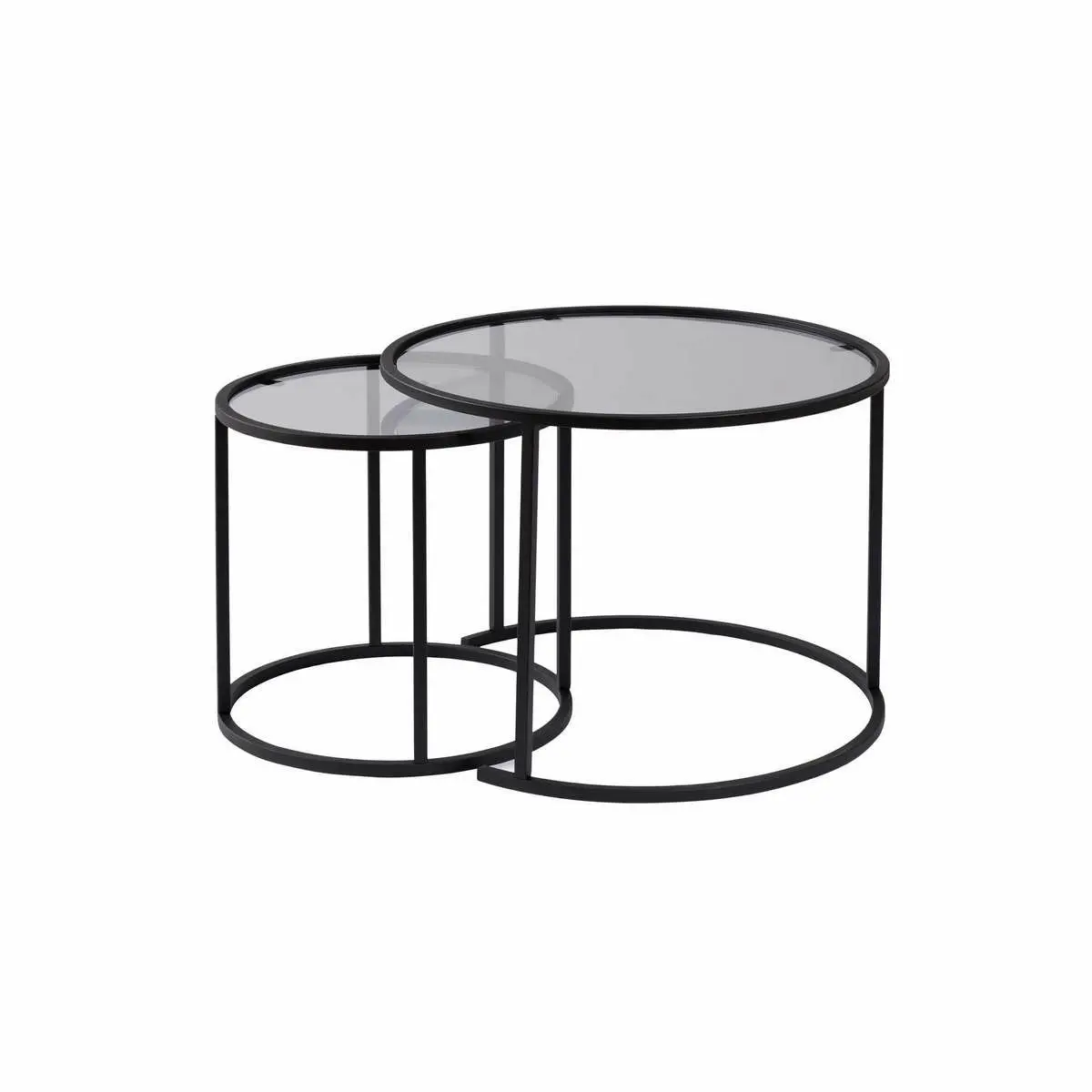 Sada konferenčních stolků Aurum Black and Grey 60 cm, 2 ks