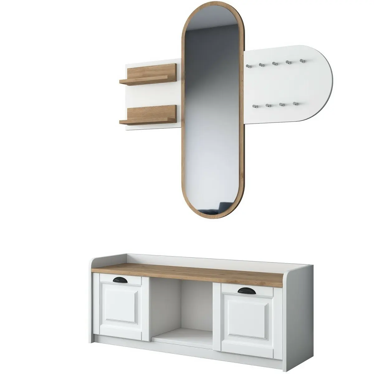 Předsíňová sestava Ema White and Walnut
