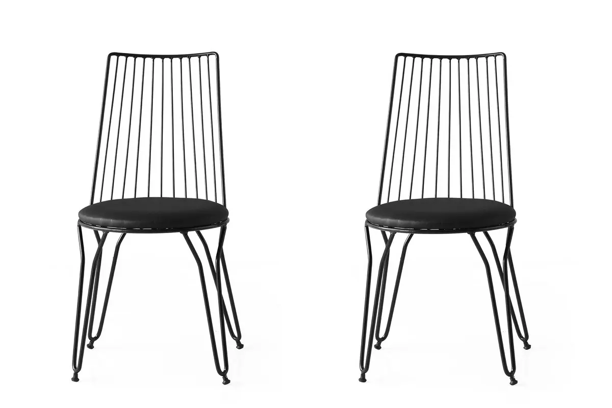 Kalune Design Sada 2 ks jídelních židlí Ada černá